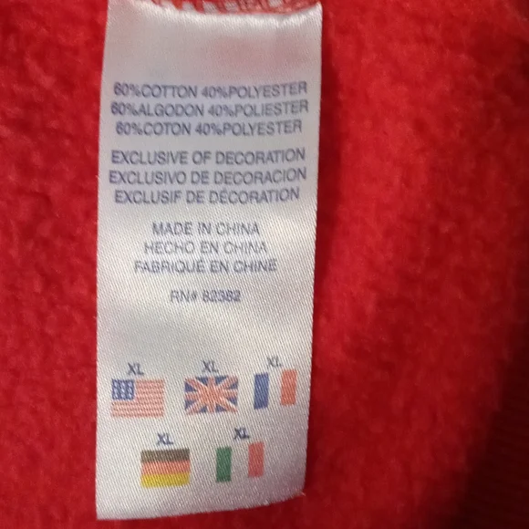 Champion Unisex Long Sleeve Hoodie . Size ( XL ) Red. - Picture 4 of 13